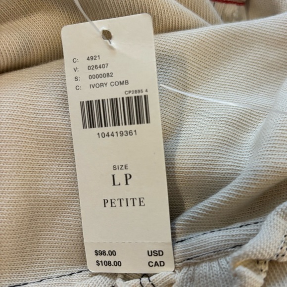 Pilcro/Anthropologie Apres Long Sleeve Ruffled Cotton Tee Size LP. NWT - Picture 9 of 12